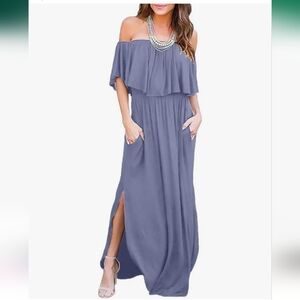 Womens maxi off shoulder beach party dresses